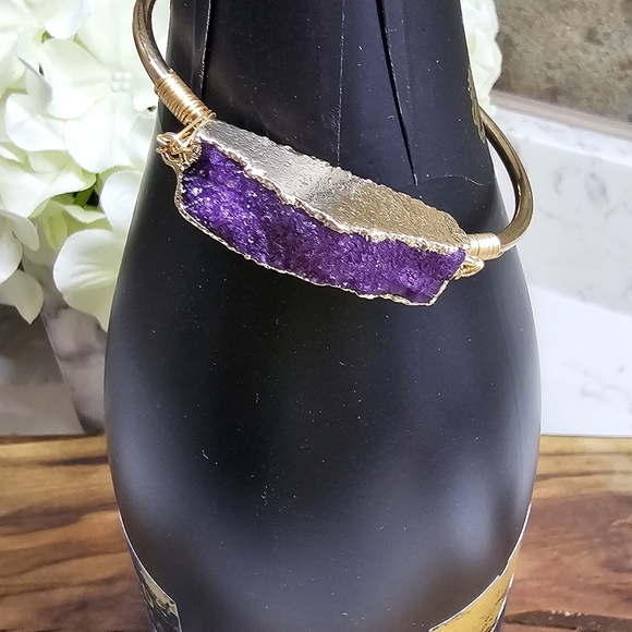 Druzy Dreams Stack Bracelets Set In Purple - Picture 5 of 7